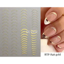 Golden Glam French Nail Art Stickers Chic Geometric Designs Golden Glam French Nail Art Stickers Chic Geometric Designs