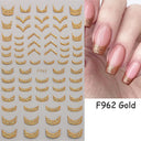 Golden Glam French Nail Art Stickers Chic Geometric Designs Golden Glam French Nail Art Stickers Chic Geometric Designs