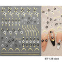 Golden Glam French Nail Art Stickers Chic Geometric Designs Golden Glam French Nail Art Stickers Chic Geometric Designs