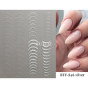 Golden Glam French Nail Art Stickers Chic Geometric Designs Golden Glam French Nail Art Stickers Chic Geometric Designs