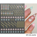 Golden Glam French Nail Art Stickers Chic Geometric Designs Golden Glam French Nail Art Stickers Chic Geometric Designs