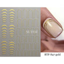 Golden Glam French Nail Art Stickers Chic Geometric Designs Golden Glam French Nail Art Stickers Chic Geometric Designs