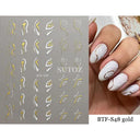 Golden Glam French Nail Art Stickers Chic Geometric Designs Golden Glam French Nail Art Stickers Chic Geometric Designs