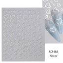Golden Love Heart Nail Sticker Set for DIY Holographic Art Golden Love Heart Nail Sticker Set for DIY Holographic Art