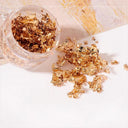 Golden Metallic Nail Art Foil Flakes Kit for DIY Nails Golden Metallic Nail Art Foil Flakes Kit for DIY Nails