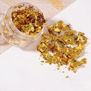 Golden Metallic Nail Art Foil Flakes Kit for DIY Nails Golden Metallic Nail Art Foil Flakes Kit for DIY Nails