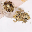 Golden Metallic Nail Art Foil Flakes Kit for DIY Nails Golden Metallic Nail Art Foil Flakes Kit for DIY Nails
