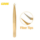 Golden Precision Fiber Tip Eyelash Tweezers Professional Tool Golden Precision Fiber Tip Eyelash Tweezers Professional Tool