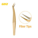 Golden Precision Fiber Tip Eyelash Tweezers Professional Tool Golden Precision Fiber Tip Eyelash Tweezers Professional Tool