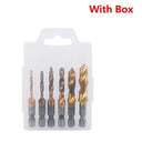 Hex Shank Titanium Plated HSS Tap Drill Bit Set Metalworking Hex Shank Titanium Plated HSS Tap Drill Bit Set Metalworking