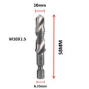 Hex Shank Titanium Plated HSS Tap Drill Bit Set for Metalworking Hex Shank Titanium Plated HSS Tap Drill Bit Set for Metalworking