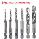 Hex Shank Titanium Plated HSS Tap Drill Bit Set for Metalworking Hex Shank Titanium Plated HSS Tap Drill Bit Set for Metalworking
