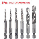Hex Shank Titanium Plated HSS Tap Drill Bit Set Metalworking Hex Shank Titanium Plated HSS Tap Drill Bit Set Metalworking