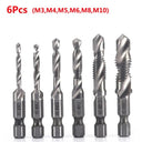 Hex Shank Titanium Plated HSS Tap Drill Bit Set for Metalworking Hex Shank Titanium Plated HSS Tap Drill Bit Set for Metalworking
