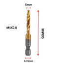 Hex Shank Titanium Plated HSS Tap Drill Bit Set for Metalworking Hex Shank Titanium Plated HSS Tap Drill Bit Set for Metalworking