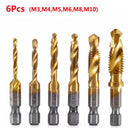 Hex Shank Titanium Plated HSS Tap Drill Bit Set for Metalworking Hex Shank Titanium Plated HSS Tap Drill Bit Set for Metalworking
