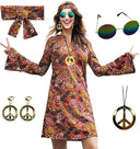 Hippie Disco Dress Set: Vintage Costume Accessories for Women Hippie Disco Dress Set: Vintage Costume Accessories for Women