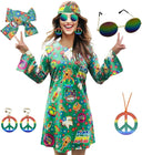 Hippie Disco Dress Set: Vintage Costume Accessories for Women Hippie Disco Dress Set: Vintage Costume Accessories for Women