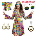 Hippie Disco Dress Set: Vintage Costume Accessories for Women Hippie Disco Dress Set: Vintage Costume Accessories for Women