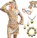 Hippie Disco Dress Set: Vintage Costume Accessories for Women Hippie Disco Dress Set: Vintage Costume Accessories for Women