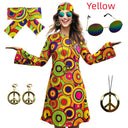 Hippie Disco Dress Set: Vintage Costume Accessories for Women Hippie Disco Dress Set: Vintage Costume Accessories for Women