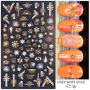 Holiday Nail Art Stickers - Snowflakes, Holly & Santa Bird Holiday Nail Art Stickers - Snowflakes, Holly & Santa Bird