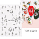Holiday Nail Art Stickers Snowflakes Holly Santa Bird Holiday Nail Art Stickers Snowflakes Holly Santa Bird