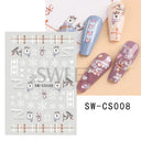 Holiday Nail Art Stickers Snowflakes Holly Santa Bird Holiday Nail Art Stickers Snowflakes Holly Santa Bird