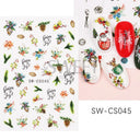 Holiday Nail Art Stickers Snowflakes Holly Santa Bird Holiday Nail Art Stickers Snowflakes Holly Santa Bird