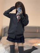 Japanese College Style Knit Cardigan Trendy JK Uniform Fall Japanese College Style Knit Cardigan Trendy JK Uniform Fall