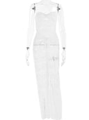 JULISSA MO Strapless Backless Lace Dress Elegant Summer Style JULISSA MO Strapless Backless Lace Dress Elegant Summer Style