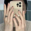 Kawaii Black Heart Coffin False Nail Tips Trendy Nail Kit Kawaii Black Heart Coffin False Nail Tips Trendy Nail Kit