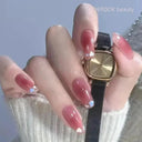 Kawaii Black Heart Coffin False Nail Tips Trendy Nail Kit Kawaii Black Heart Coffin False Nail Tips Trendy Nail Kit