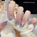 Kawaii Black Heart Coffin False Nail Tips Trendy Nail Kit Kawaii Black Heart Coffin False Nail Tips Trendy Nail Kit