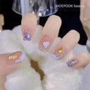 Kawaii Black Heart Coffin False Nail Tips Trendy Nail Kit Kawaii Black Heart Coffin False Nail Tips Trendy Nail Kit