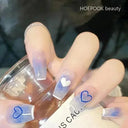 Kawaii Black Heart Coffin False Nail Tips Trendy Nail Kit Kawaii Black Heart Coffin False Nail Tips Trendy Nail Kit