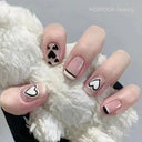 Kawaii Black Heart Coffin False Nail Tips Trendy Nail Kit Kawaii Black Heart Coffin False Nail Tips Trendy Nail Kit
