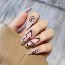 Kawaii Black Heart Coffin False Nail Tips Trendy Nail Kit Kawaii Black Heart Coffin False Nail Tips Trendy Nail Kit