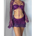 Knit Sequin Skirt Set Glamorous Two Piece Summer Outfit Knit Sequin Skirt Set Glamorous Two Piece Summer Outfit
