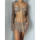 Knit Sequin Skirt Set Glamorous Two Piece Summer Outfit Knit Sequin Skirt Set Glamorous Two Piece Summer Outfit