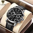 LIGE Chronograph Watch Luxury Leather Quartz Timepiece for Men LIGE Chronograph Watch Luxury Leather Quartz Timepiece for Men