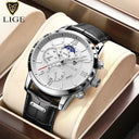 LIGE Chronograph Mens Leather Quartz Watch Luxury Timepiece LIGE Chronograph Mens Leather Quartz Watch Luxury Timepiece