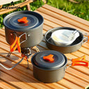 Lightweight Aluminum Camping Cookware Set for Hiking BBQ Lightweight Aluminum Camping Cookware Set for Hiking BBQ