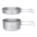 Camping Cookware Set Lightweight Titanium Folding Handles Camping Cookware Set Lightweight Titanium Folding Handles