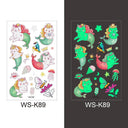 Luminous Children's Glow Tattoo Set Dino Pirate Unicorn Mermaid Luminous Children's Glow Tattoo Set Dino Pirate Unicorn Mermaid