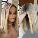 Luxurious Short Ash Blonde 360 Lace Frontal Wig Brown Highlights Luxurious Short Ash Blonde 360 Lace Frontal Wig Brown Highlights