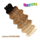 Magicae Ombre to Blonde Hair Extensions 30 Inch Wave Ponytail Magicae Ombre to Blonde Hair Extensions 30 Inch Wave Ponytail