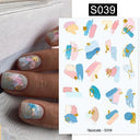 Marble Blue Wave Geometry Nail Art Stickers Creative Design Marble Blue Wave Geometry Nail Art Stickers Creative Design