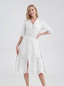 Marwin Cotton Hollow Out Summer Dress Stylish A-Line Dress Marwin Cotton Hollow Out Summer Dress Stylish A-Line Dress