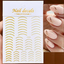 Metallic Nail Art Stickers Trendy 3D Strip Tape Designs Metallic Nail Art Stickers Trendy 3D Strip Tape Designs